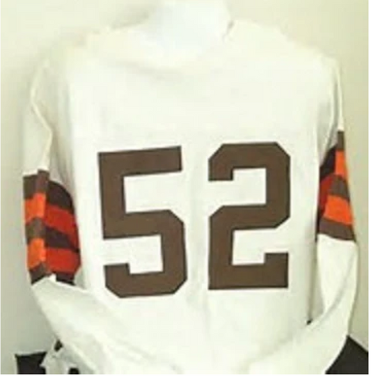 Frank Gatski Jersey Cleveland Browns Long Sleeve Vintage Style Custom Throwback Football Name On Back
