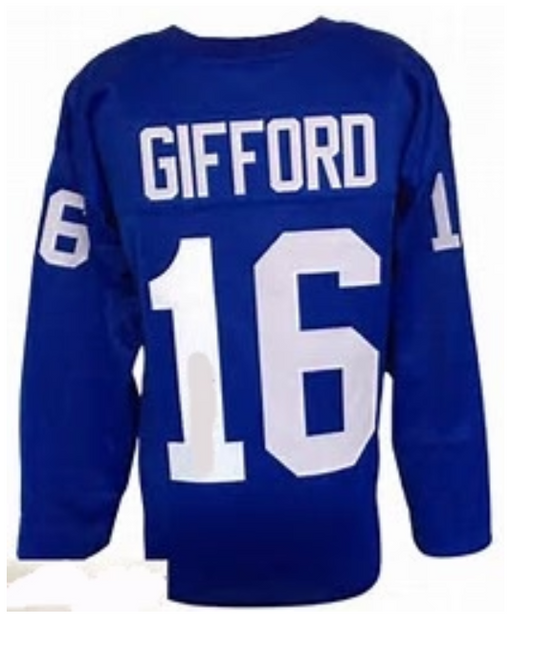 Frank Gifford Jersey Vintage Style New York Giants Long Sleeve Custom Throwback Football Blue