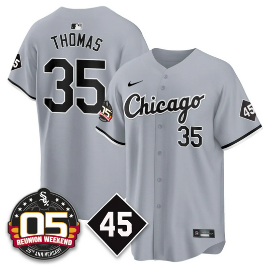 Frank Thomas Jersey #35 Chicago White Sox 2025 Reunion Weekend Gray