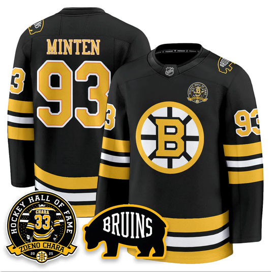 Fraser Minten Jersey #93 Boston Bruins Premium Zdeno Chara HOF Stitched