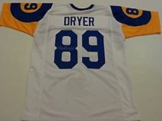 Fred Dryer Jersey Los Angeles Rams Custom Throwback Football White