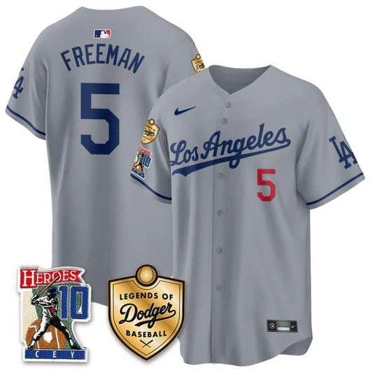 Freddie Freeman Jersey #5 Dodgers Ron Cey Legends Of Dodgers Gray