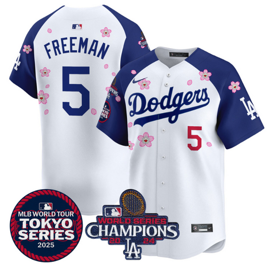 Freddie Freeman Jersey #5 Dodgers Tokyo Series 2025 World Series Champions Patch Alternate