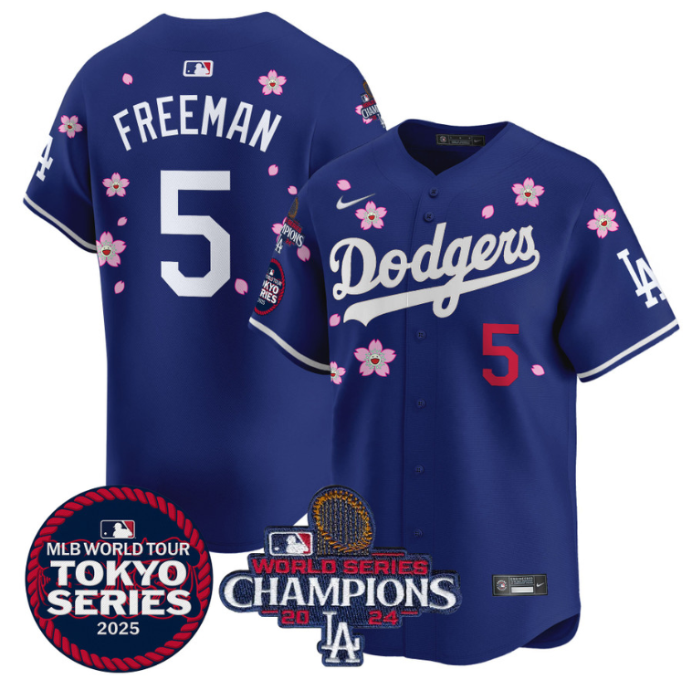Freddie Freeman Jersey #5 Dodgers Tokyo Series 2025 World Series Champions Patch Royal