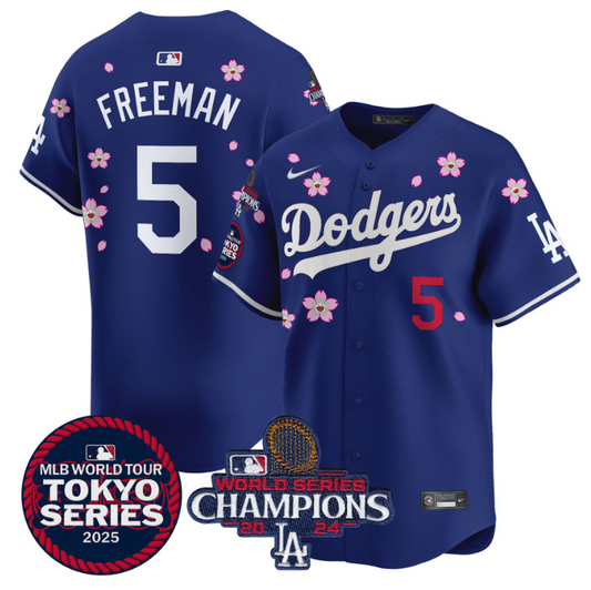 Freddie Freeman Jersey #5 Dodgers Tokyo Series 2025 World Series Champions Patch Royal