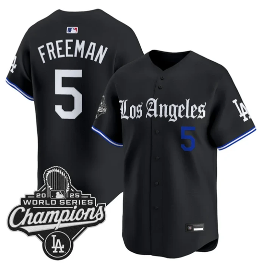Freddie Freeman Jersey #5 Los Angeles Dodgers Gothic Edition Premier Stitched