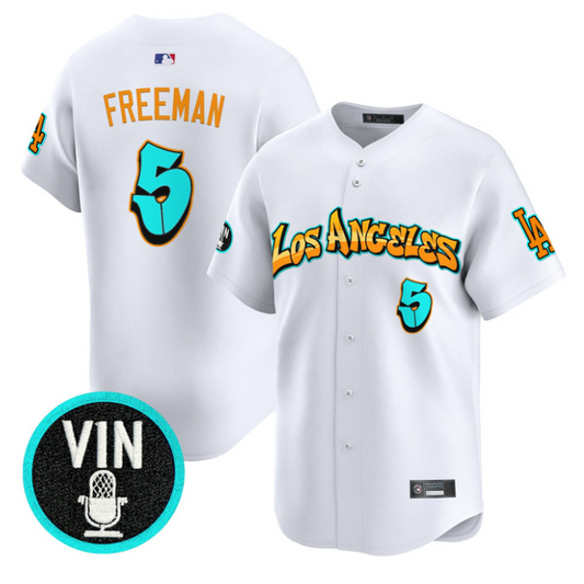 Freddie Freeman Jersey #5 Los Angeles Dodgers Graffiti Street Style White