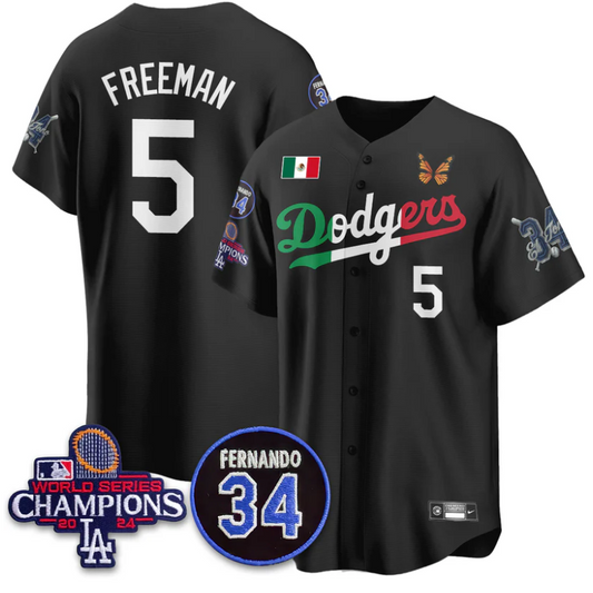 Freddie Freeman Jersey #5 Los Angeles Dodgers Mexican For 34 Stitched Black