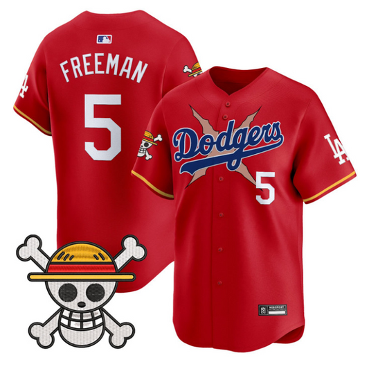 Freddie Freeman Jersey #5 Los Angeles Dodgers One Piece 2025 Stitched Red