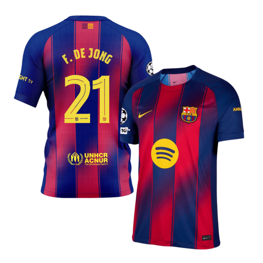 Frenkie de Jong 21 Barcelona 2025-26 Home Jersey – Scarlet