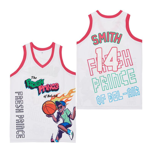 Fresh Prince #14 Smith Movie Basketball Jersey White