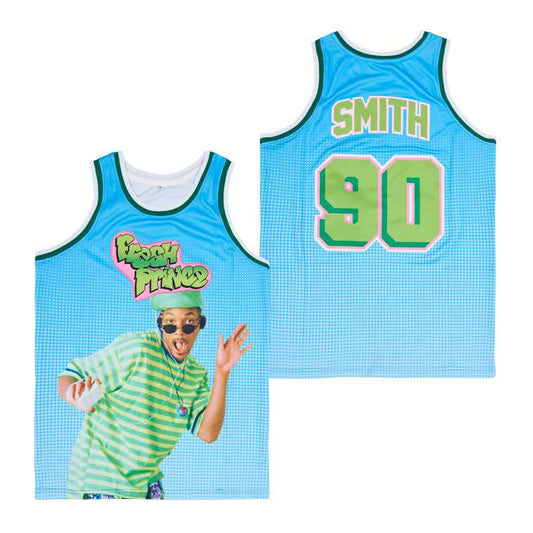 Fresh Prince #90 Smith Movie Basketball Jersey Blue
