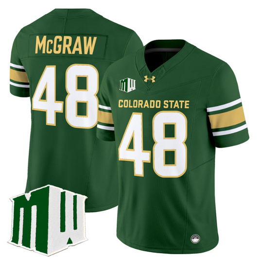 Fum McGraw Jersey #48 Colorado State Rams 2024 Stitched Green