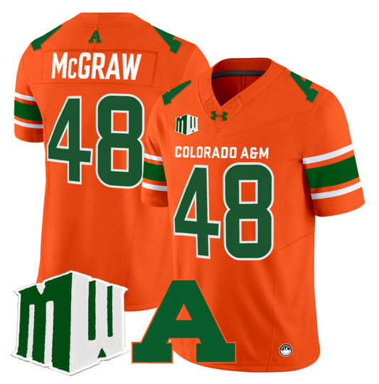 Fum McGraw Jersey #48 Colorado State Rams 2024 Stitched Orange