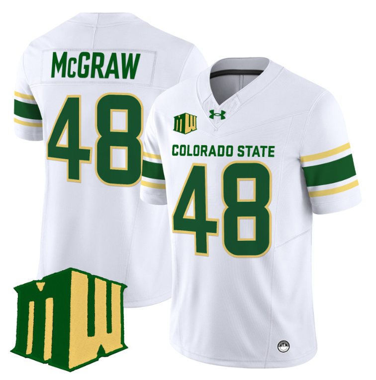 Fum McGraw Jersey #48 Colorado State Rams 2024 Stitched White