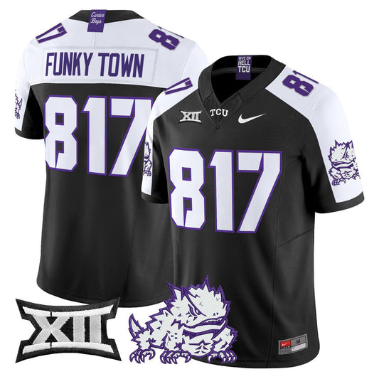 Funky Town Jersey #817 TCU Horned Frogs 2025 Vapor Limited Stitched Black