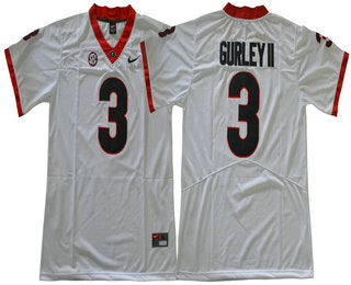 Georgia Bulldogs #3 Todd Gurley II White Limited 2017 College Football Stitched NCAA Jersey
