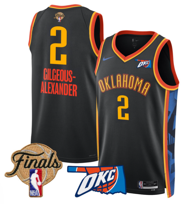 Gilgeous-Alexander Jersey # 2 Oklahoma City Thunder 2025 Finals Swingman Stitched 24-25 City