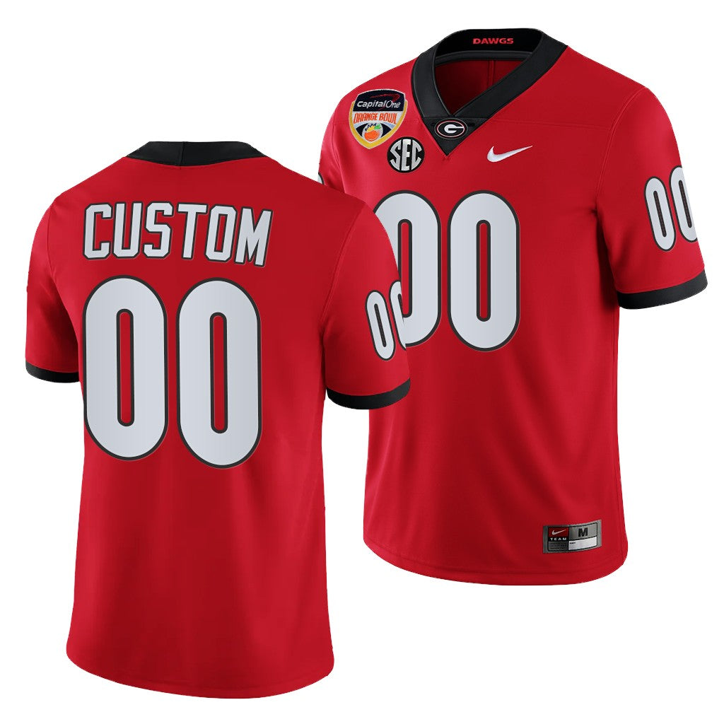 Georgia Bulldogs Custom 2021 Orange Bowl Jersey Red College Football