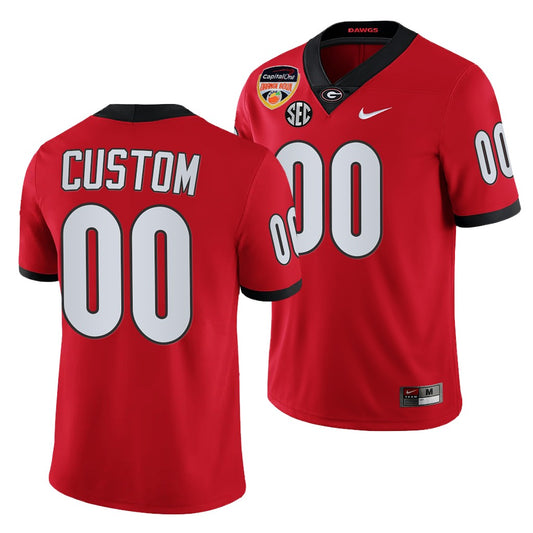 Georgia Bulldogs Custom 2021 Orange Bowl Jersey Red College Football