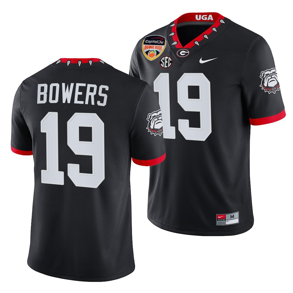 Georgia Bulldogs #19 Brock Bowers 2021 Orange Bowl Black College Football Playoff Jersey