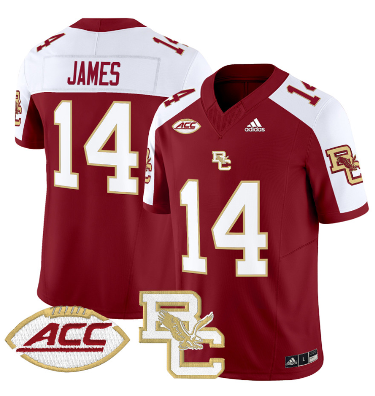 Grayson James Jersey #14 Boston College Eagles 2024 Stitched Maroon Alternate