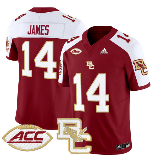 Grayson James Jersey #14 Boston College Eagles 2024 Stitched Maroon Alternate