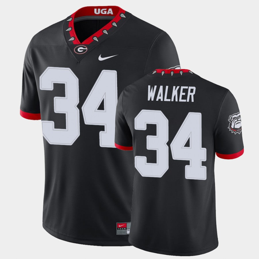 Georgia Bulldogs #34 Herchel Walker Black College Football Alternate Game Jersey