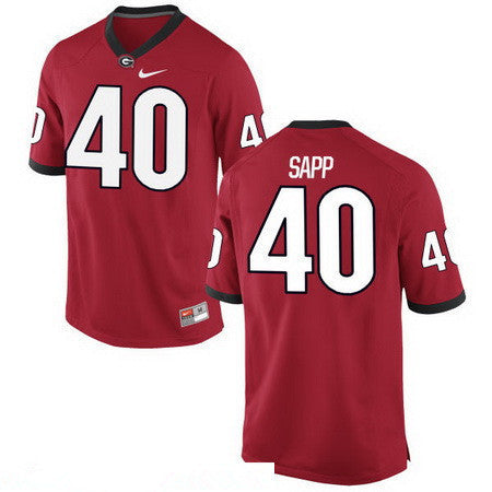 Georgia Bulldogs #40 Theron Sapp Red Stitched College Football 2016 NCAA Jersey