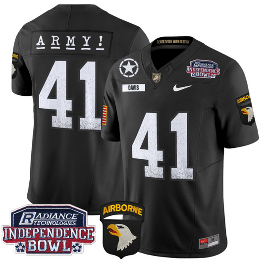 Glenn Davis Jersey #41 Army Black Knights Independence Bowl Patch Black