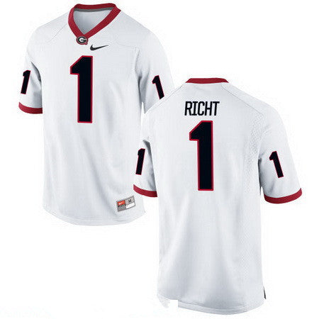 Georgia Bulldogs #1 Mark Richt White Stitched College Football 2016 NCAA Jersey