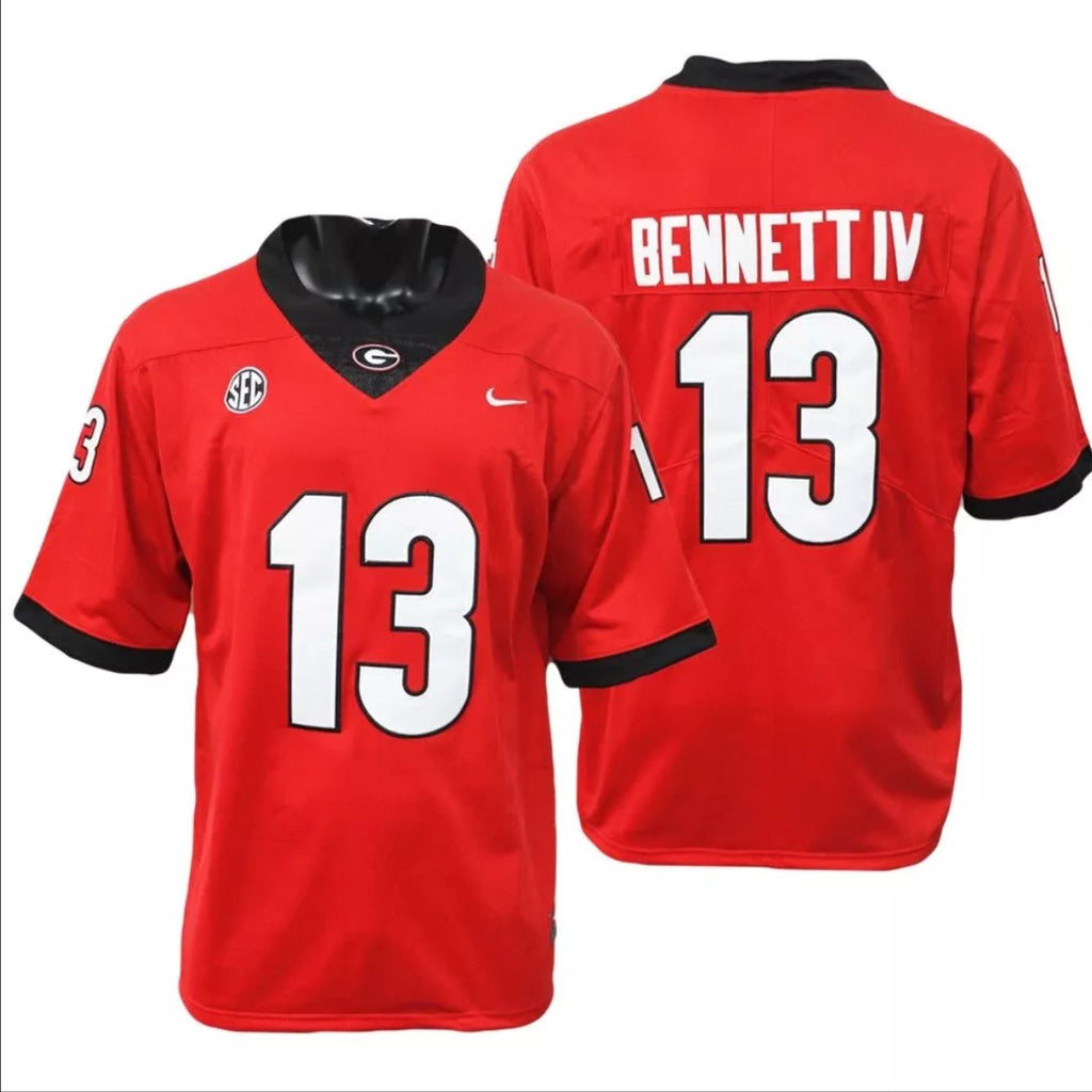 Georgia Bulldogs #13 Stetson Bennett IV Jersey Game College Football Jerseys - Red