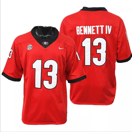 Georgia Bulldogs #13 Stetson Bennett IV Jersey Game College Football Jerseys - Red