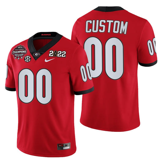 Georgia Bulldogs Custom 2021-22 CFP National Champions Jersey Red