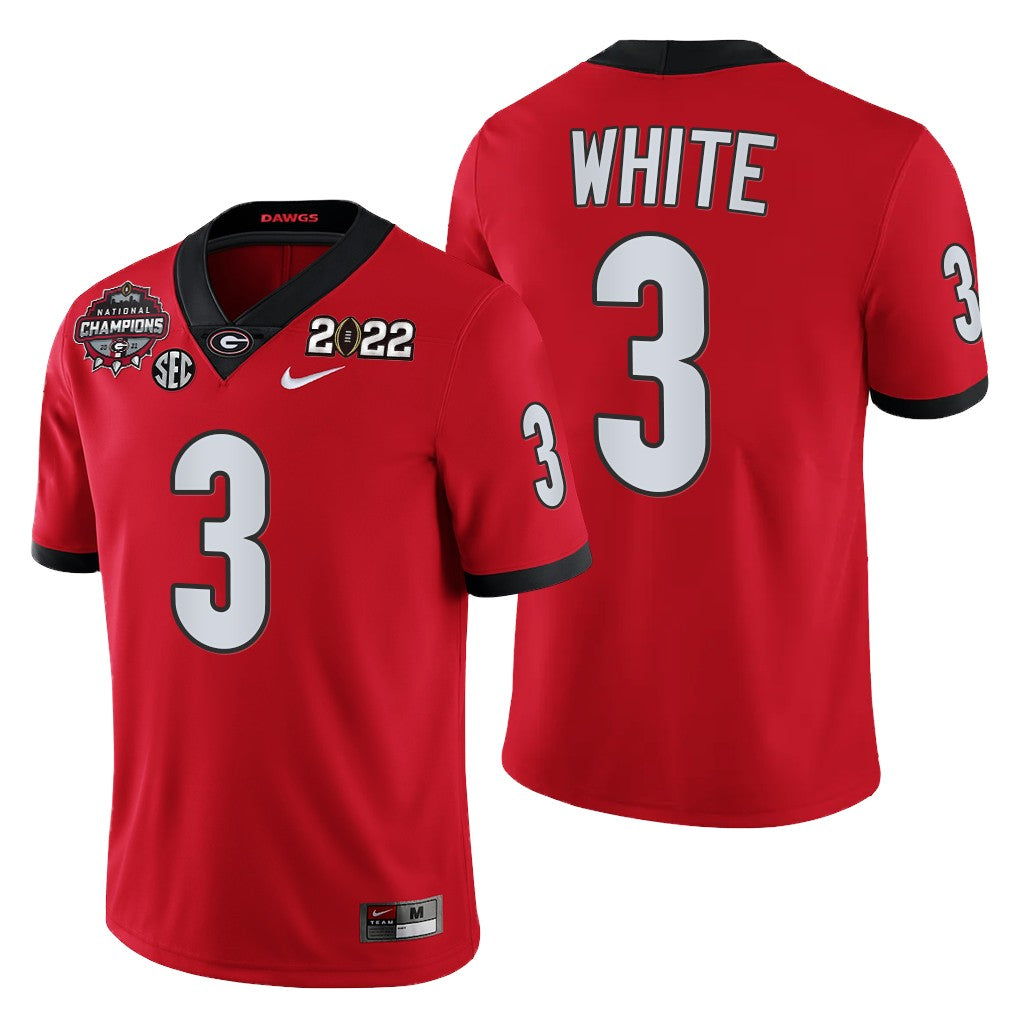 Georgia Bulldogs #3 Zamir White 2021-22 CFP National Champions Jersey Red