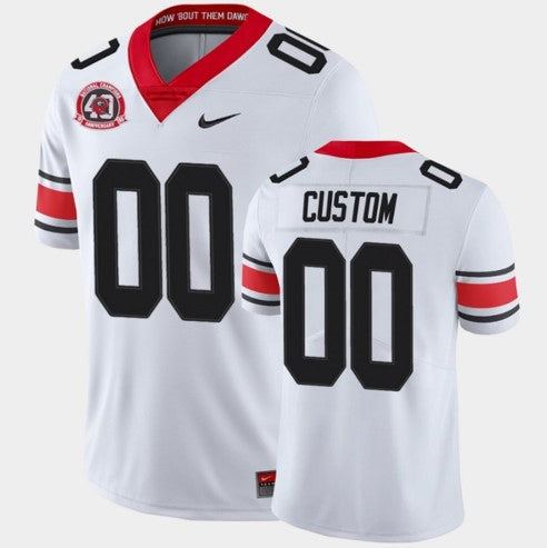 Georgia Custom Jersey Name and Number College NCAA Football 40th Anniversary Alternate White