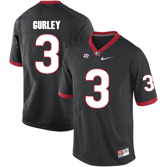 Georgia Bulldogs #3 Todd Gurley II College Football Jersey Black Sec Patch