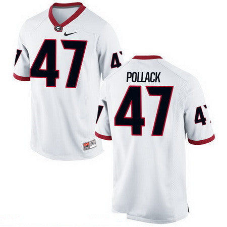 Georgia Bulldogs #47 David Pollack White Stitched College Football 2016 NCAA Jersey