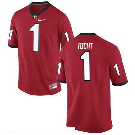 Georgia Bulldogs #1 Mark Richt Red Stitched College Football 2016 NCAA Jersey