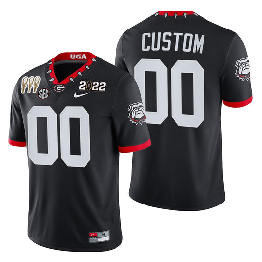 Georgia Bulldogs Custom 2021-22 CFP National Champions Jersey Black