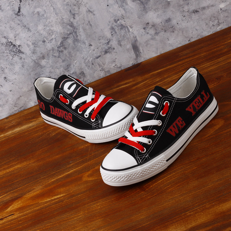 Georgia Bulldogs Limited Print NCAA College Students Low Top Canvas Shoes Sport Sneakers 1