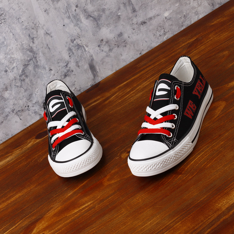 Georgia Bulldogs Limited Print NCAA College Students Low Top Canvas Shoes Sport Sneakers 1
