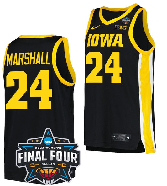 Gabbie Marshall Jersey Iowa Hawkeyes College Basketball 2023 National Championship Bound Black #24