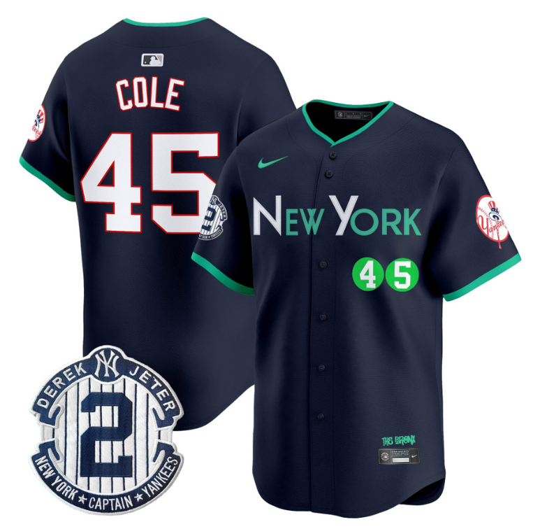 Gerrit Cole Jersey #45 New York Yankees City Connect Vapor Premier Limited Stitched Navy