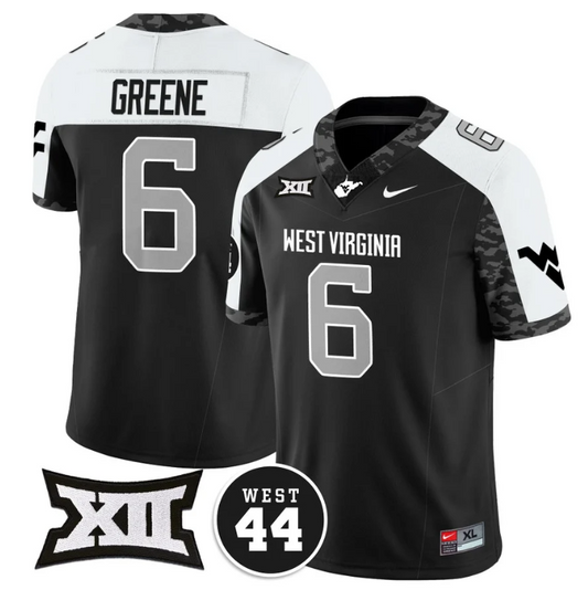 Garrett Greene Jersey #6 West Virginia Mountaineers 2024 Vapor Limited Football Honor Jerry West Stitched Alternate
