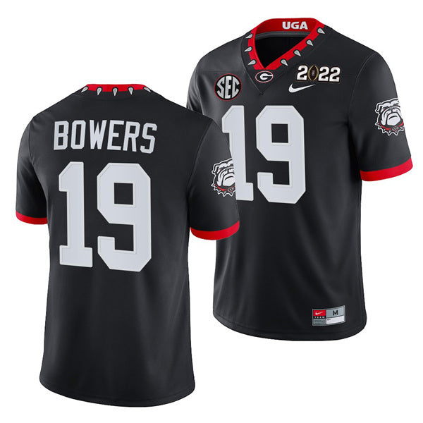 Georgia Bulldogs #19 Brock Bowers 2022 Patch Black College Football Stitched Jersey