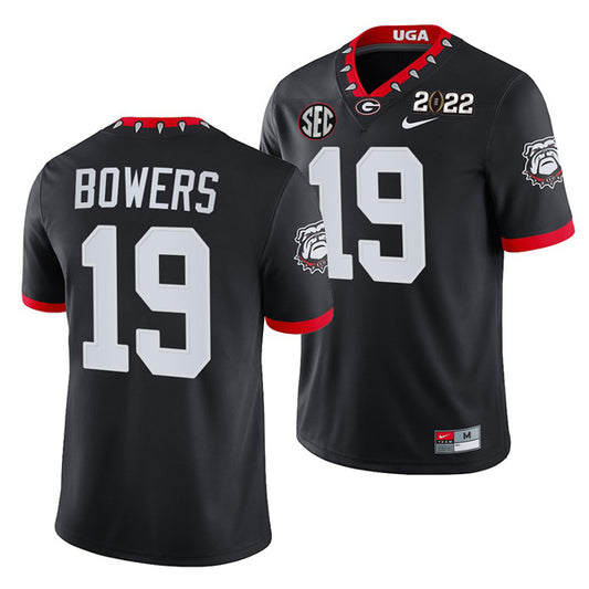 Georgia Bulldogs #19 Brock Bowers 2022 Patch Black College Football Stitched Jersey