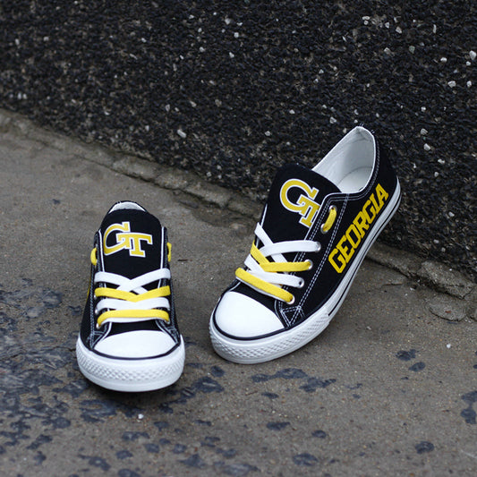 Georgia Tech Yellow Jackets Limited Print NCAA College Students Low Top Canvas Shoes Sport Sneakers