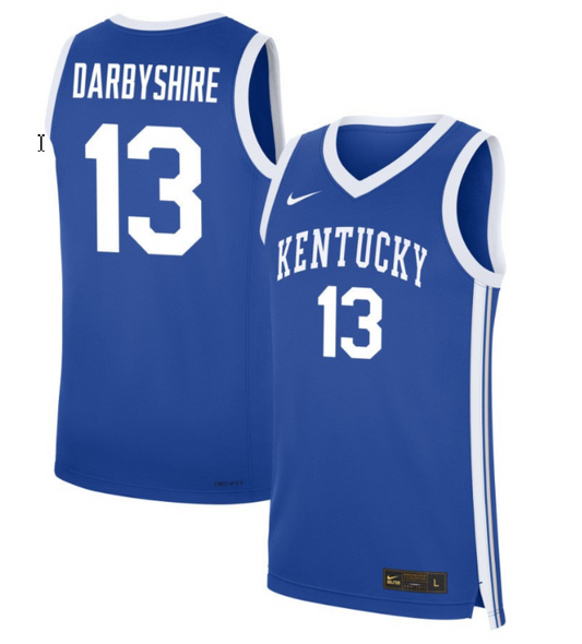 Grant Darbyshire Jersey #13 Kentucky Wildcats NIL Basketball Royal