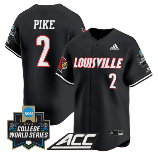 Garret Pike Jersey #2 Louisville Cardinals 2025 World Series Stitched Black